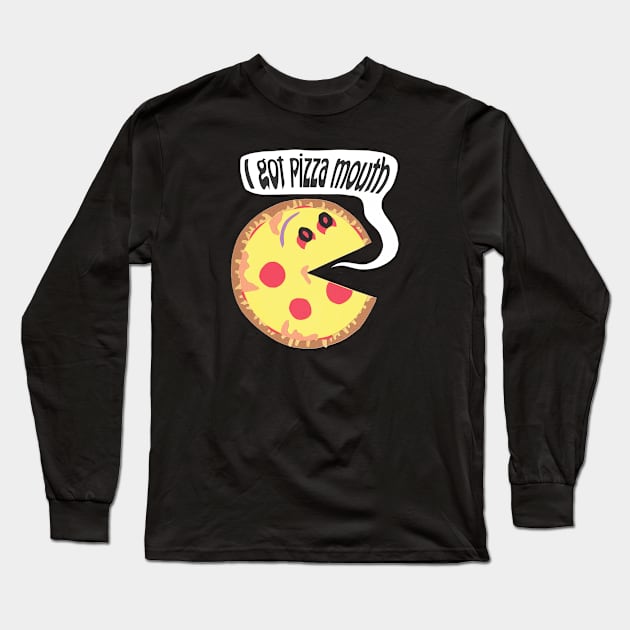 Pizza Mouth Long Sleeve T-Shirt by alexwahlberg